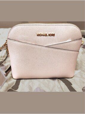 Michael Kors Jet Set Travel Medium Logo Dome Crossbody Bag - Pink - NWT